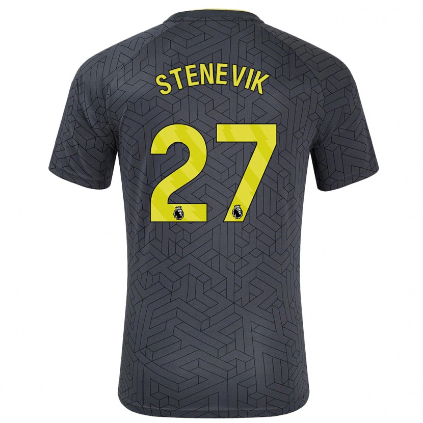 Danxen Kvinder Elise Stenevik #27 Sort Gul Udebane Spillertrøjer 2024/25 Trøje T-Shirt