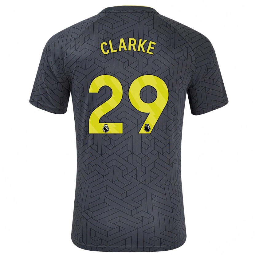Danxen Kvinder Abbey Clarke #29 Sort Gul Udebane Spillertrøjer 2024/25 Trøje T-Shirt