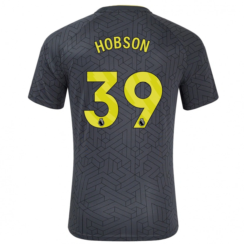 Danxen Kvinder Issy Hobson #39 Sort Gul Udebane Spillertrøjer 2024/25 Trøje T-Shirt
