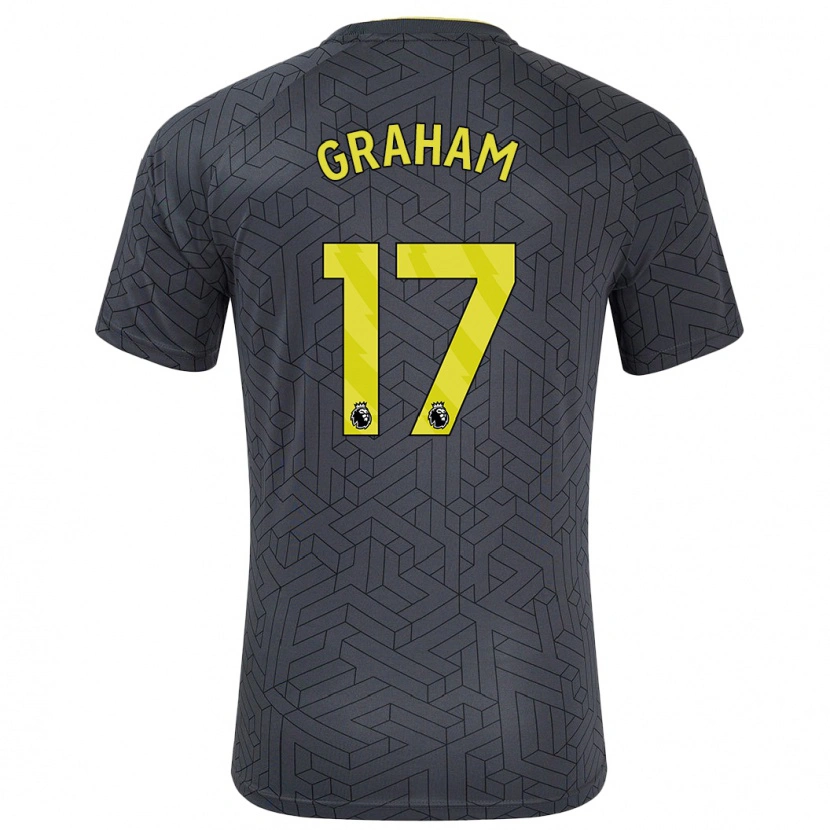 Danxen Kvinder Lucy Graham #17 Sort Gul Udebane Spillertrøjer 2024/25 Trøje T-Shirt