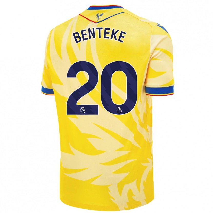 Danxen Kvinder Christian Benteke #20 Gul Udebane Spillertrøjer 2024/25 Trøje T-Shirt