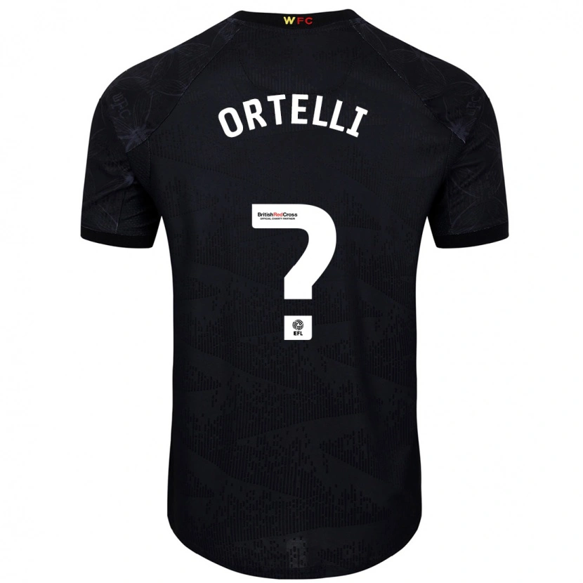Danxen Kvinder Gabriel Ortelli #0 Sort Hvid Udebane Spillertrøjer 2024/25 Trøje T-Shirt