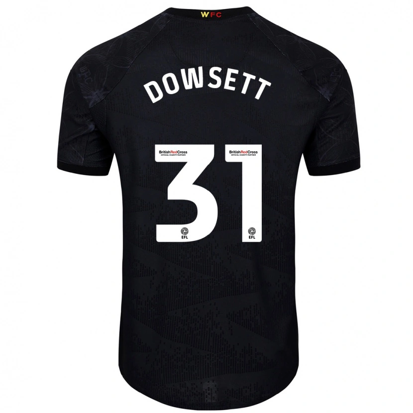 Danxen Kvinder Rebekah Dowsett #31 Sort Hvid Udebane Spillertrøjer 2024/25 Trøje T-Shirt