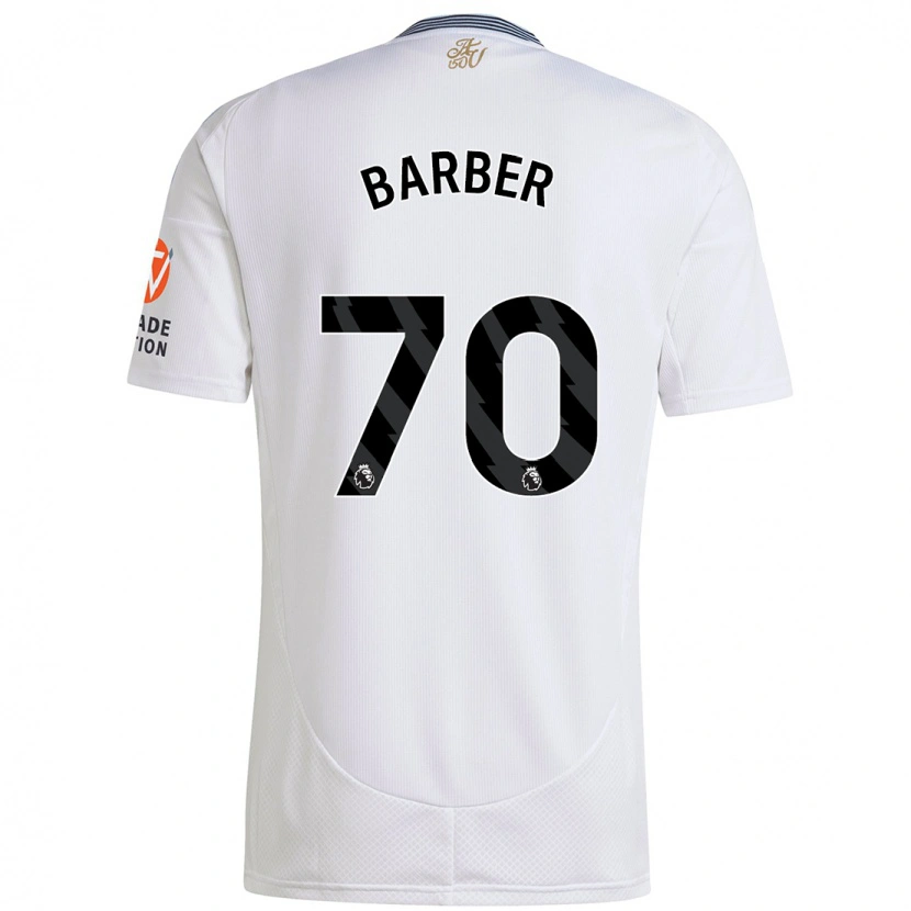 Danxen Kvinder Jayden Barber #70 Hvid Udebane Spillertrøjer 2024/25 Trøje T-Shirt