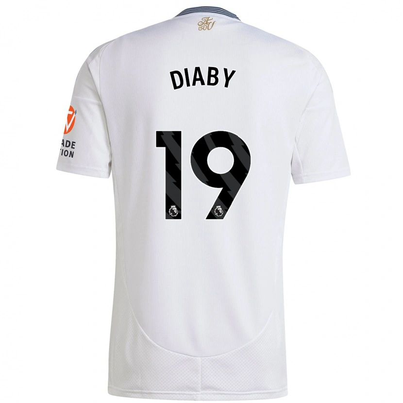 Danxen Kvinder Moussa Diaby #19 Hvid Udebane Spillertrøjer 2024/25 Trøje T-Shirt