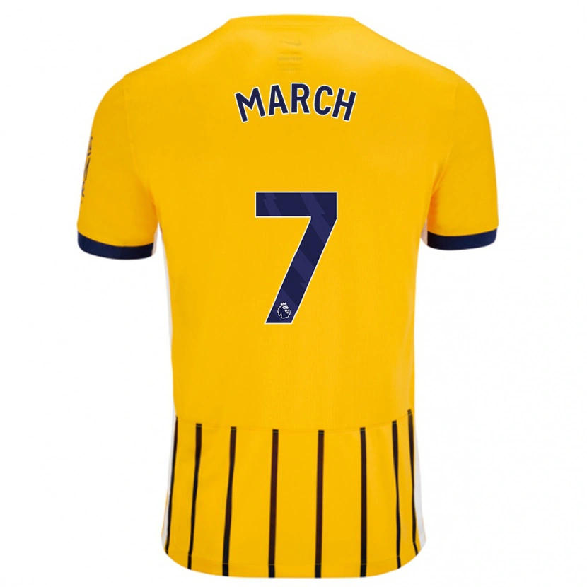 Danxen Kvinder Solly March #7 Guldblå ​​Nålestriber Udebane Spillertrøjer 2024/25 Trøje T-Shirt
