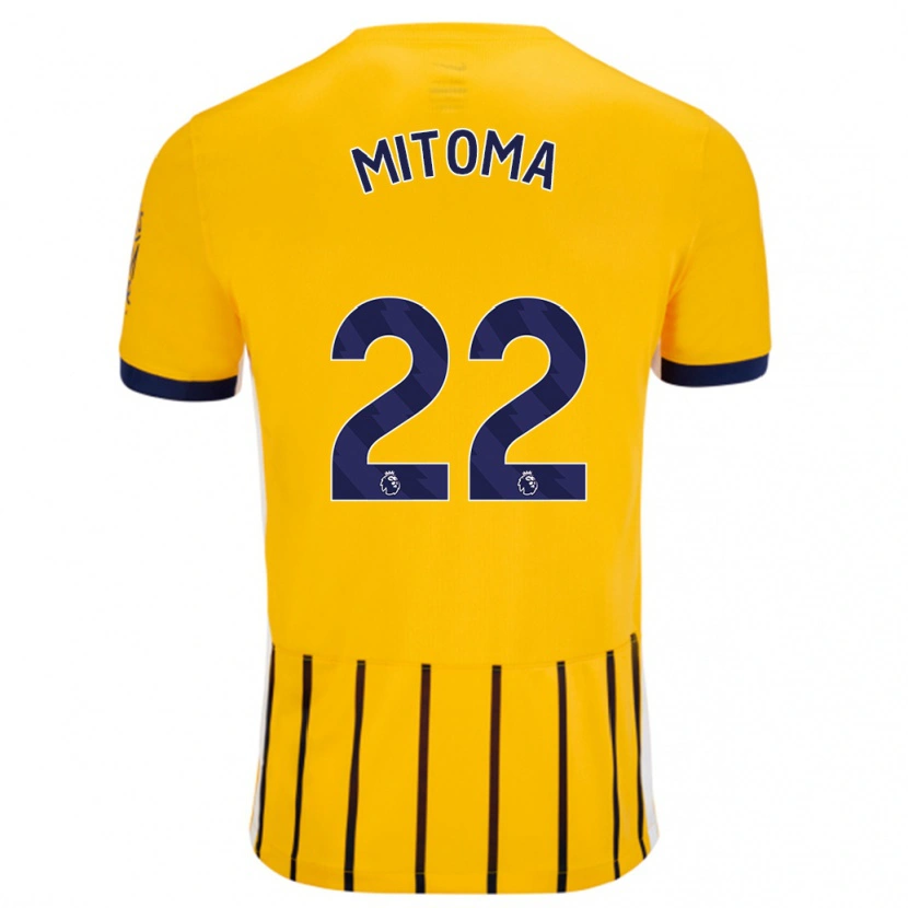 Danxen Kvinder Kaoru Mitoma #22 Guldblå ​​Nålestriber Udebane Spillertrøjer 2024/25 Trøje T-Shirt