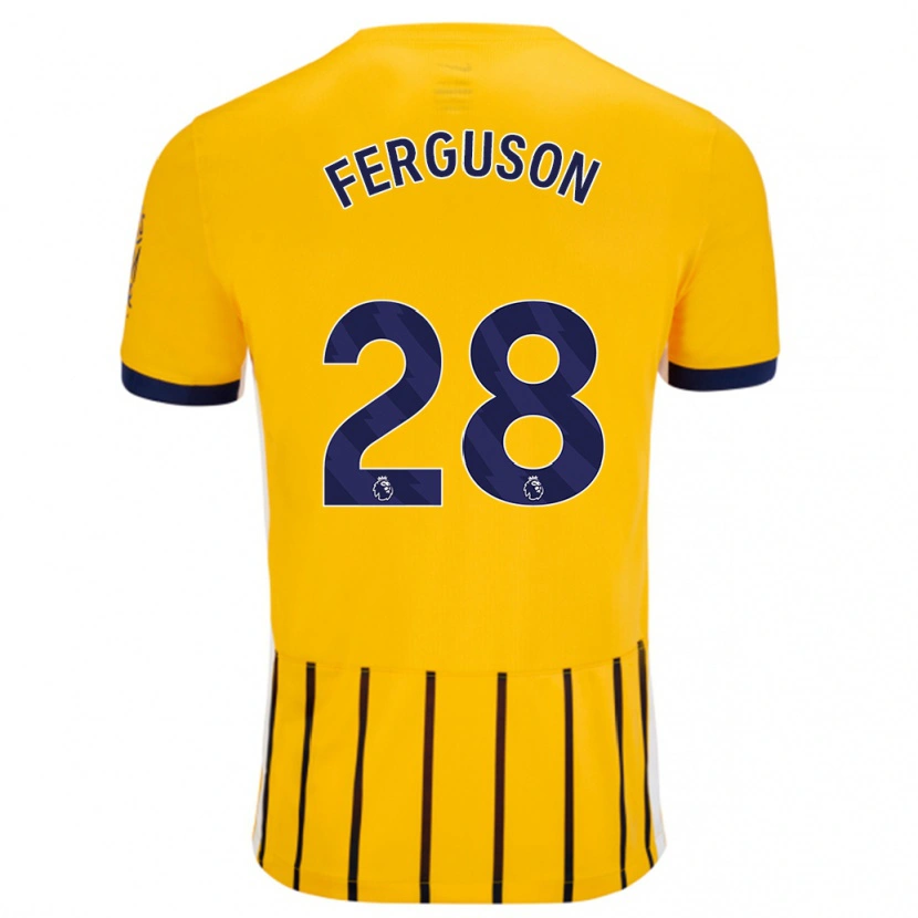 Danxen Kvinder Evan Ferguson #28 Guldblå ​​Nålestriber Udebane Spillertrøjer 2024/25 Trøje T-Shirt