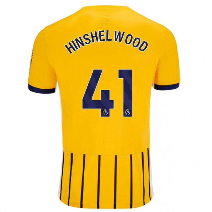 Danxen Kvinder Jack Hinshelwood #41 Guldblå ​​Nålestriber Udebane Spillertrøjer 2024/25 Trøje T-Shirt