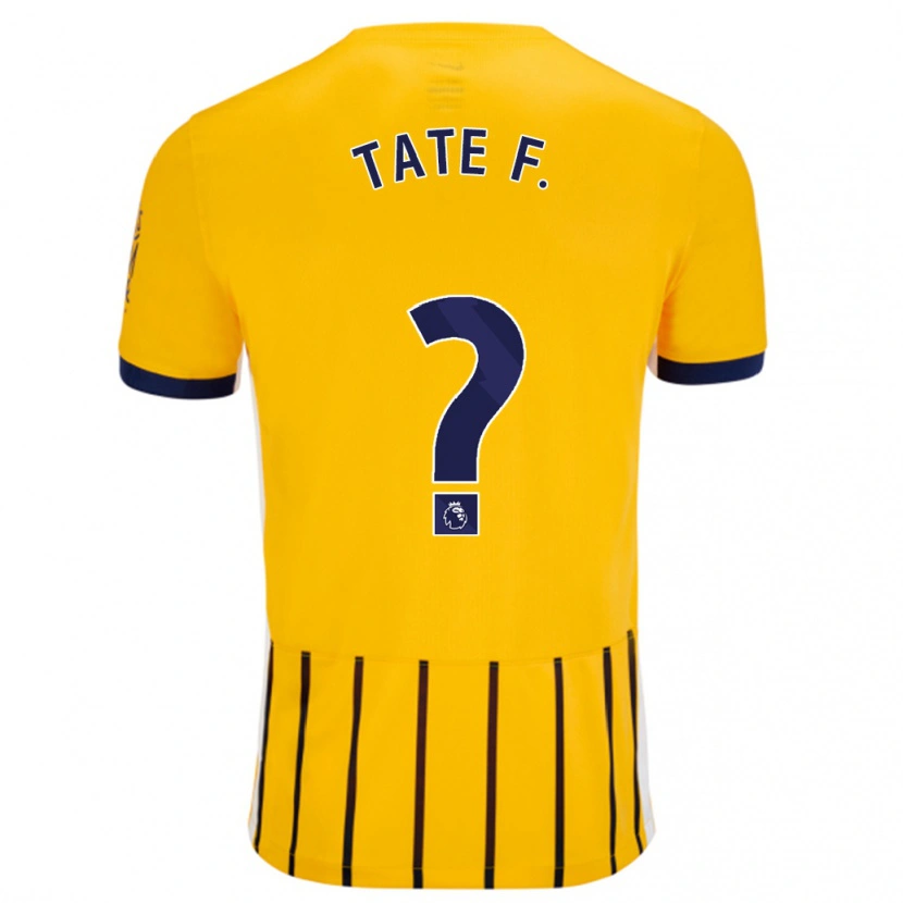 Danxen Kvinder Tate Ferdinand #0 Guldblå ​​Nålestriber Udebane Spillertrøjer 2024/25 Trøje T-Shirt