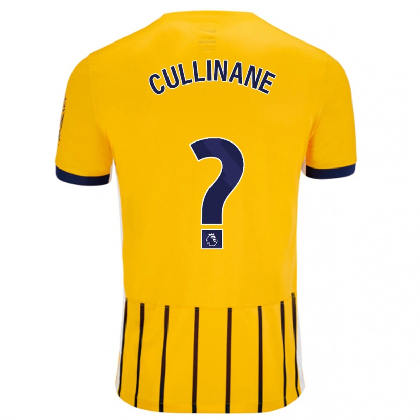 Danxen Kvinder Billy-Ray Cullinane #0 Guldblå ​​Nålestriber Udebane Spillertrøjer 2024/25 Trøje T-Shirt