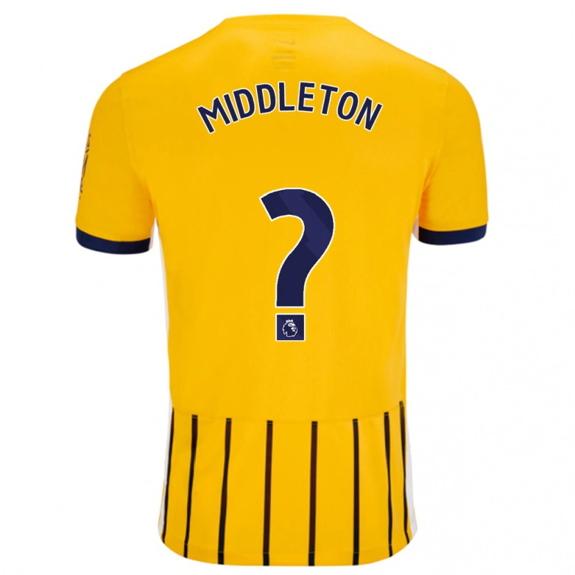 Danxen Kvinder Jesse Middleton #0 Guldblå ​​Nålestriber Udebane Spillertrøjer 2024/25 Trøje T-Shirt