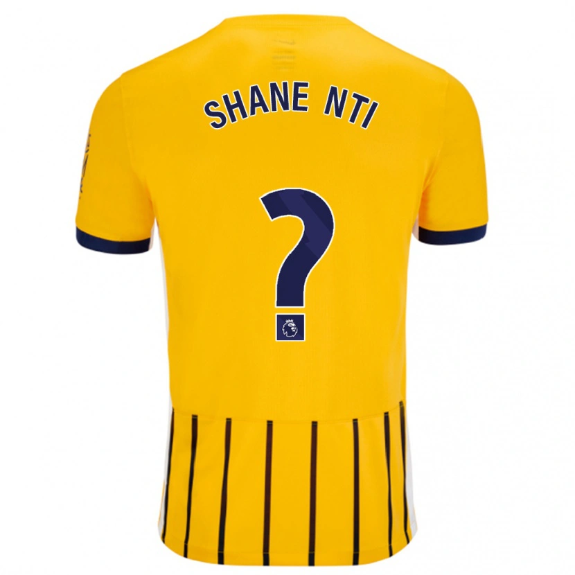 Danxen Kvinder Shane Nti #0 Guldblå ​​Nålestriber Udebane Spillertrøjer 2024/25 Trøje T-Shirt
