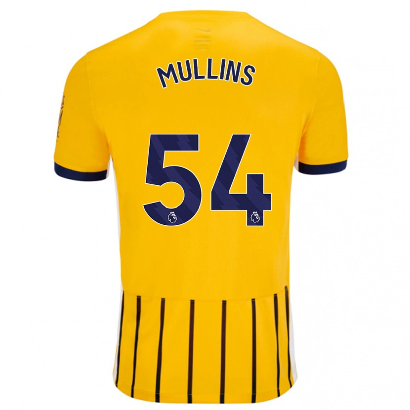 Danxen Kvinder Jamie Mullins #54 Guldblå ​​Nålestriber Udebane Spillertrøjer 2024/25 Trøje T-Shirt
