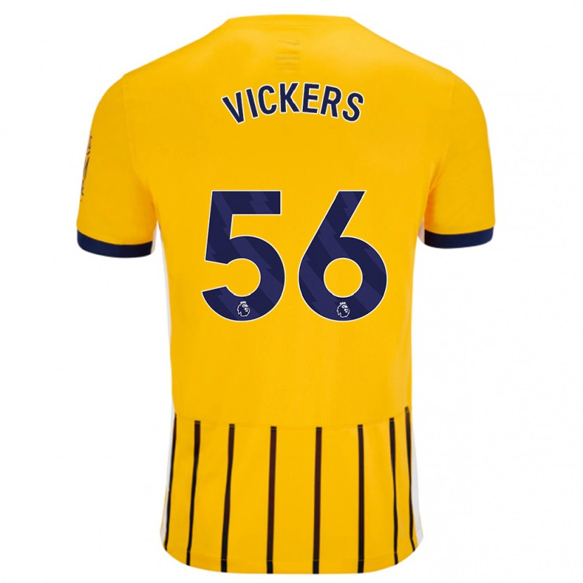 Danxen Kvinder Caylan Vickers #56 Guldblå ​​Nålestriber Udebane Spillertrøjer 2024/25 Trøje T-Shirt