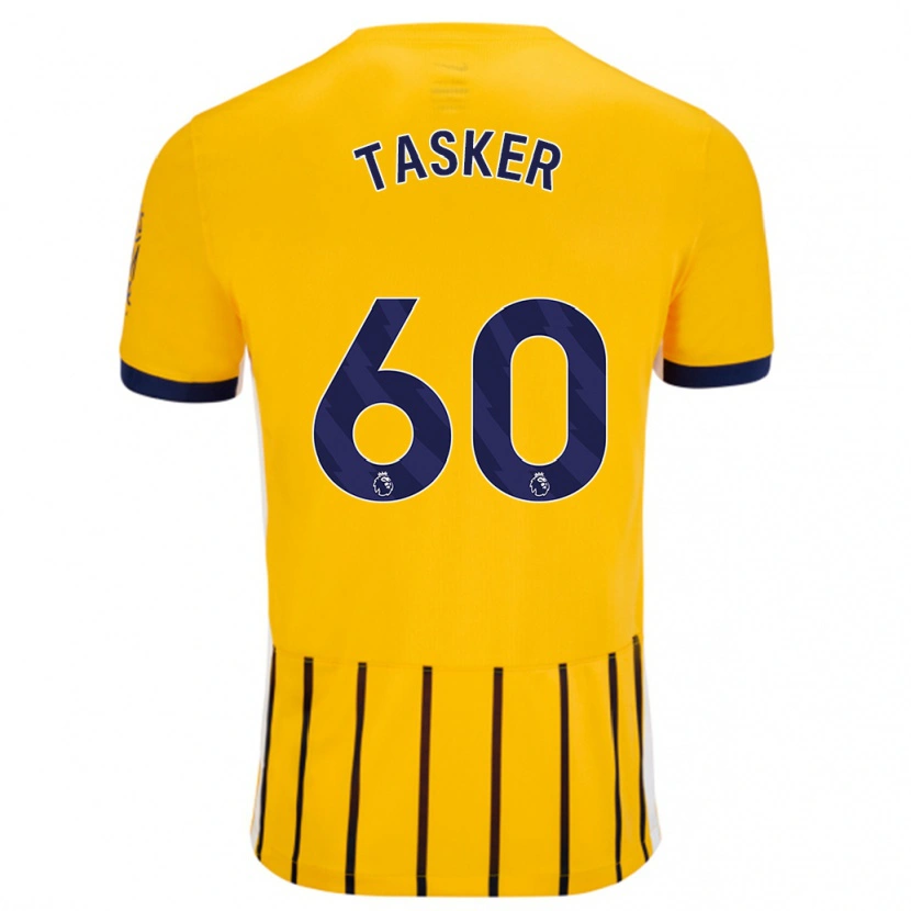 Danxen Kvinder Charlie Tasker #60 Guldblå ​​Nålestriber Udebane Spillertrøjer 2024/25 Trøje T-Shirt