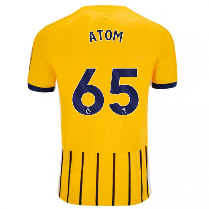 Danxen Kvinder Noel Atom #65 Guldblå ​​Nålestriber Udebane Spillertrøjer 2024/25 Trøje T-Shirt