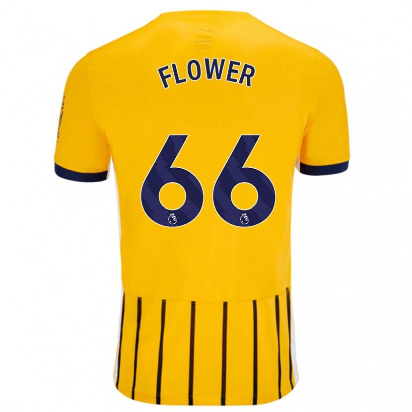 Danxen Kvinder Louis Flower #66 Guldblå ​​Nålestriber Udebane Spillertrøjer 2024/25 Trøje T-Shirt
