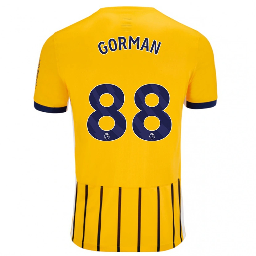 Danxen Kvinder Ronnie Gorman #88 Guldblå ​​Nålestriber Udebane Spillertrøjer 2024/25 Trøje T-Shirt