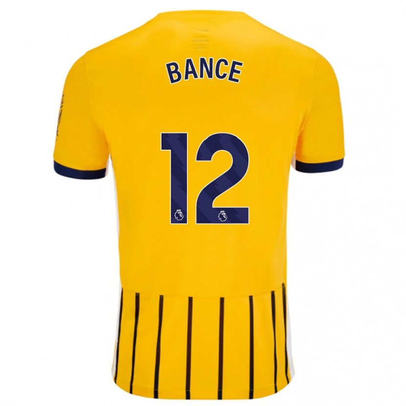 Danxen Kvinder Libby Bance #12 Guldblå ​​Nålestriber Udebane Spillertrøjer 2024/25 Trøje T-Shirt