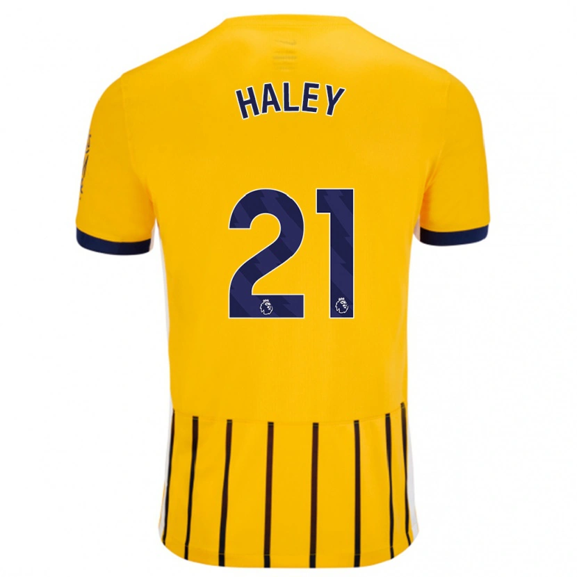 Danxen Kvinder Madison Haley #21 Guldblå ​​Nålestriber Udebane Spillertrøjer 2024/25 Trøje T-Shirt