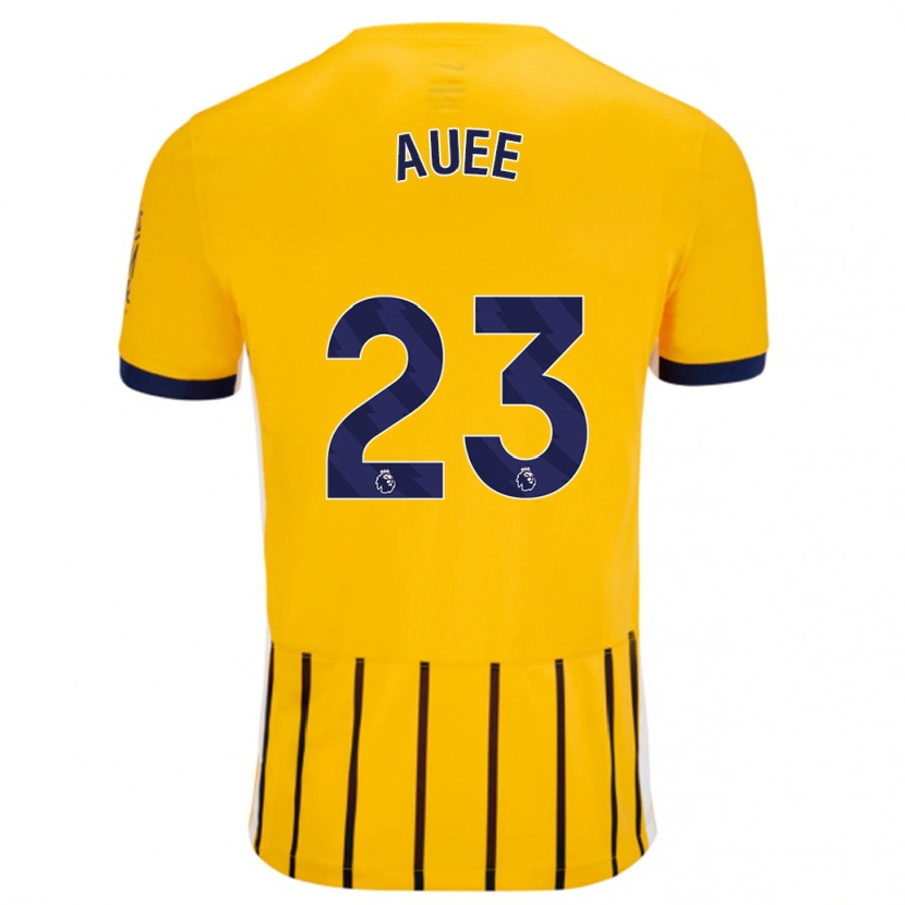Danxen Kvinder Marit Auée #23 Guldblå ​​Nålestriber Udebane Spillertrøjer 2024/25 Trøje T-Shirt