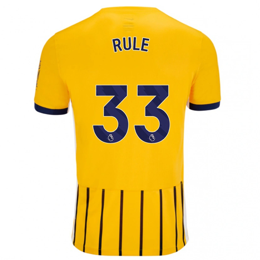 Danxen Kvinder Charlize Rule #33 Guldblå ​​Nålestriber Udebane Spillertrøjer 2024/25 Trøje T-Shirt