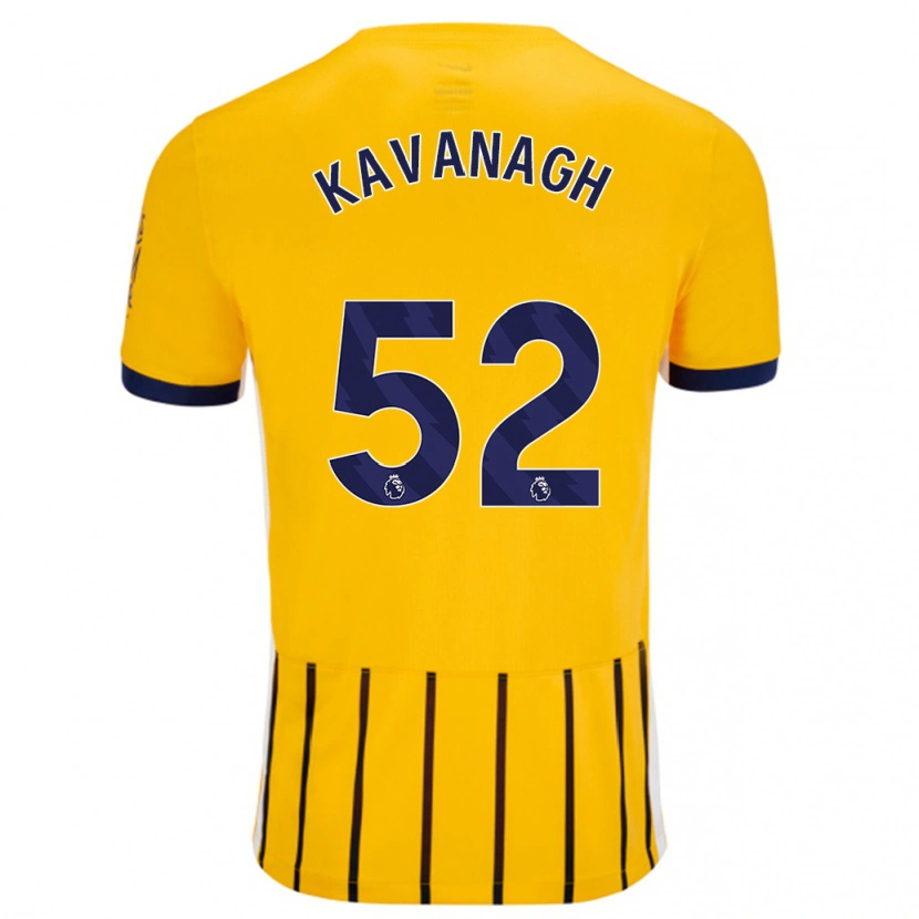 Danxen Kvinder Leigh Kavanagh #52 Guldblå ​​Nålestriber Udebane Spillertrøjer 2024/25 Trøje T-Shirt