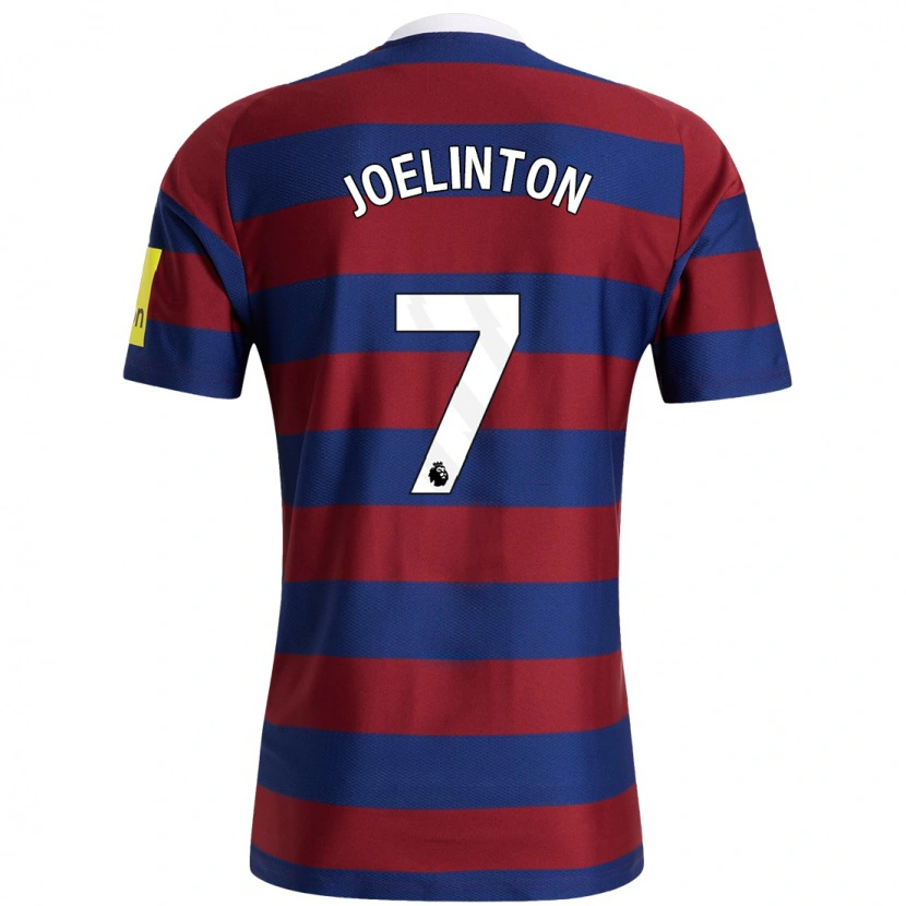 Danxen Kvinder Joelinton #7 Bordeaux Marineblå Udebane Spillertrøjer 2024/25 Trøje T-Shirt