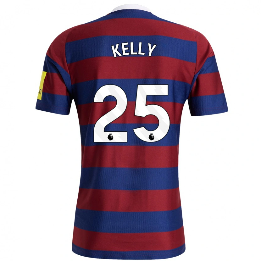 Danxen Kvinder Lloyd Kelly #25 Bordeaux Marineblå Udebane Spillertrøjer 2024/25 Trøje T-Shirt