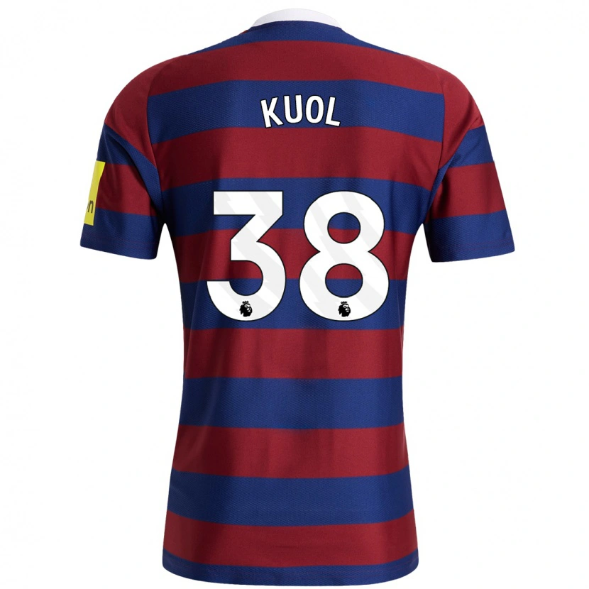Danxen Kvinder Garang Kuol #38 Bordeaux Marineblå Udebane Spillertrøjer 2024/25 Trøje T-Shirt