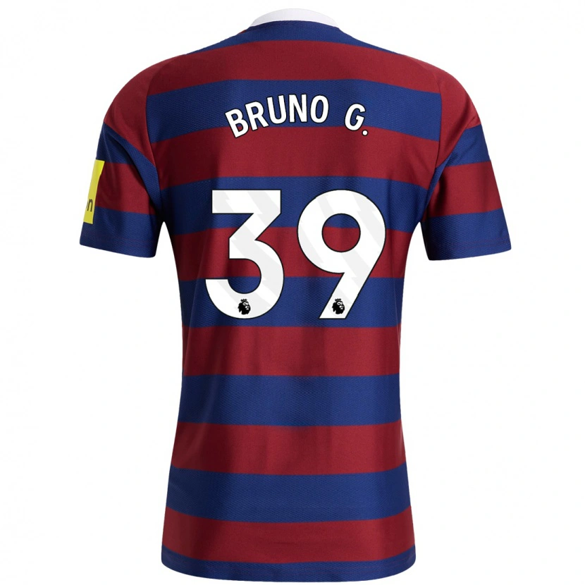 Danxen Kvinder Bruno Guimarães #39 Bordeaux Marineblå Udebane Spillertrøjer 2024/25 Trøje T-Shirt