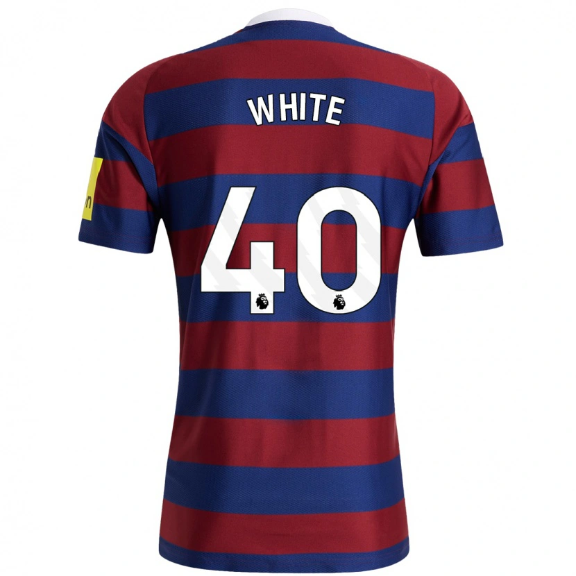 Danxen Kvinder Joe White #40 Bordeaux Marineblå Udebane Spillertrøjer 2024/25 Trøje T-Shirt
