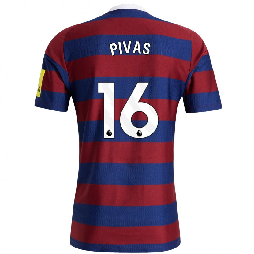 Danxen Kvinder Miodrag Pivas #16 Bordeaux Marineblå Udebane Spillertrøjer 2024/25 Trøje T-Shirt
