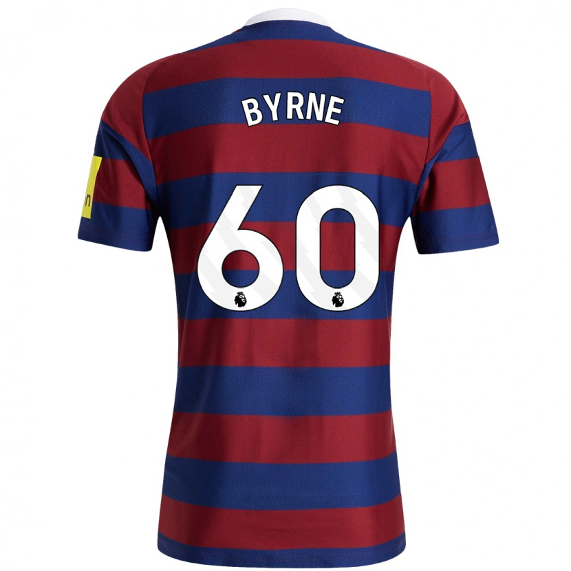Danxen Kvinder Reece Byrne #60 Bordeaux Marineblå Udebane Spillertrøjer 2024/25 Trøje T-Shirt