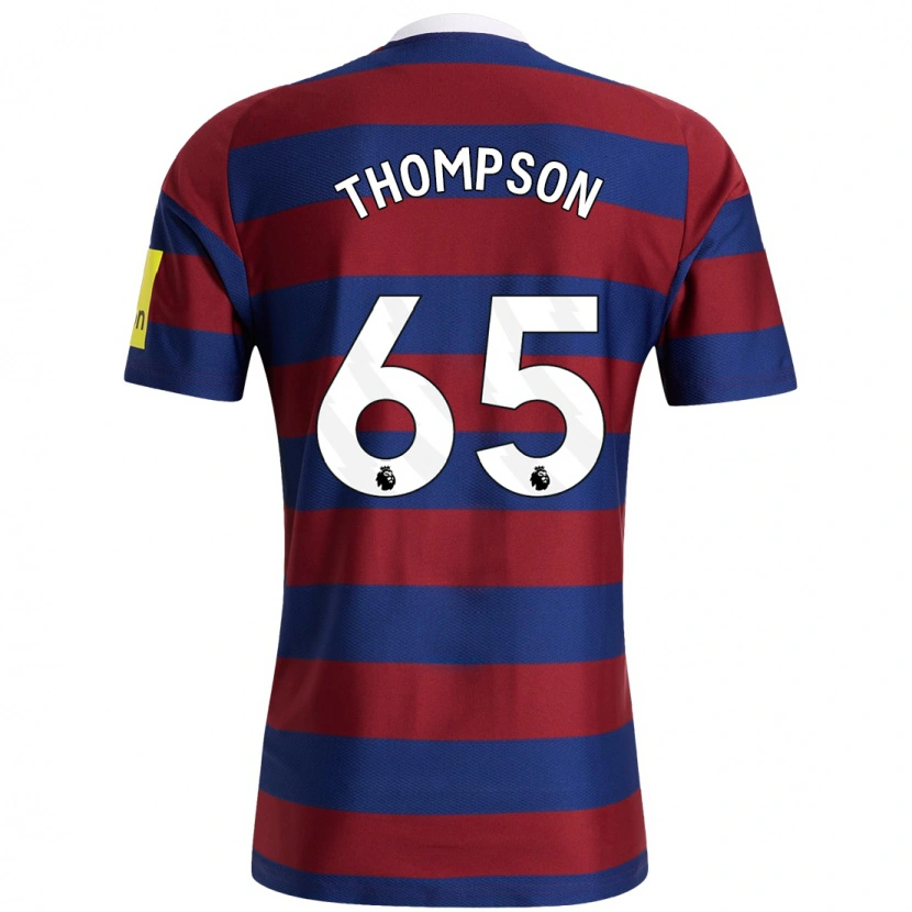 Danxen Kvinder Ciaran Thompson #65 Bordeaux Marineblå Udebane Spillertrøjer 2024/25 Trøje T-Shirt