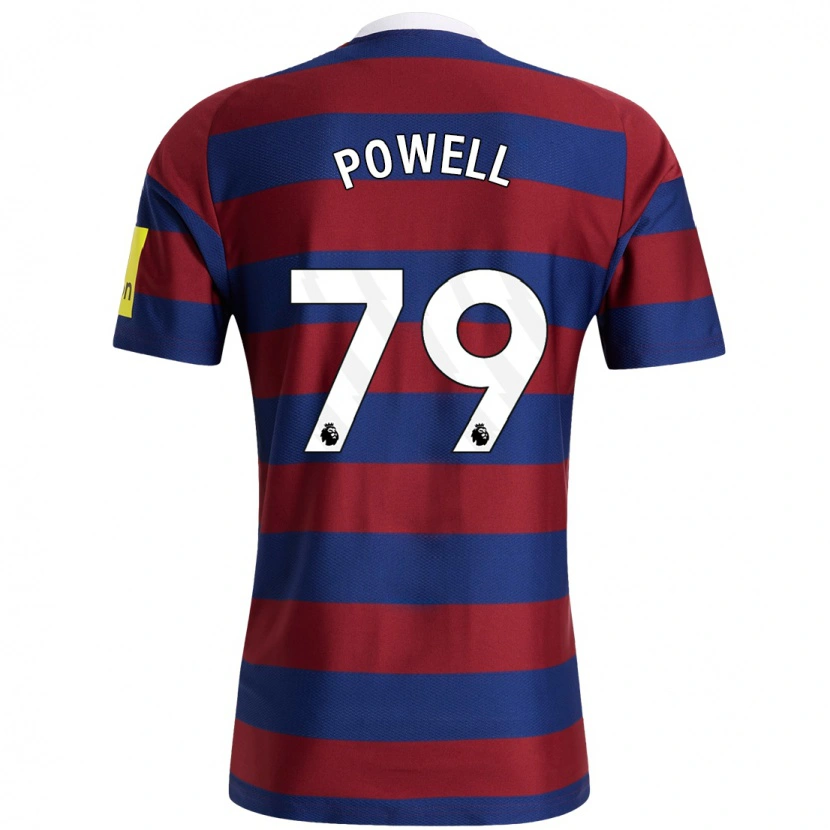 Danxen Kvinder Rory Powell #79 Bordeaux Marineblå Udebane Spillertrøjer 2024/25 Trøje T-Shirt