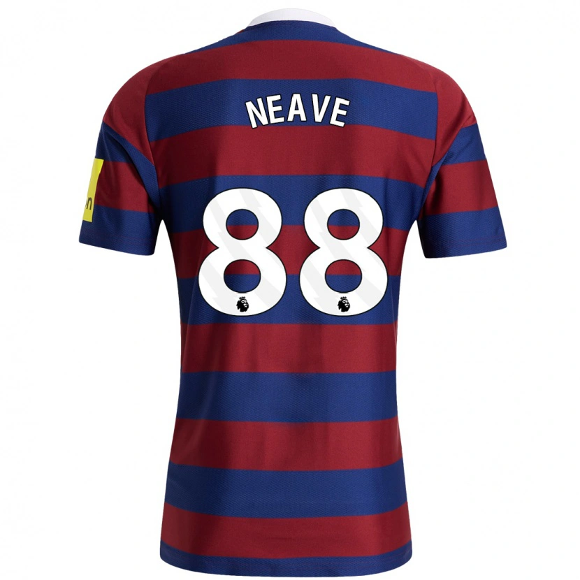 Danxen Kvinder Sean Neave #88 Bordeaux Marineblå Udebane Spillertrøjer 2024/25 Trøje T-Shirt