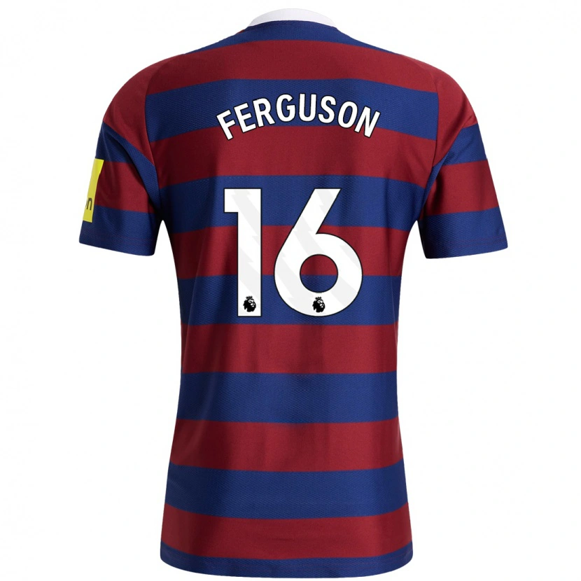Danxen Kvinder Becky Ferguson #16 Bordeaux Marineblå Udebane Spillertrøjer 2024/25 Trøje T-Shirt