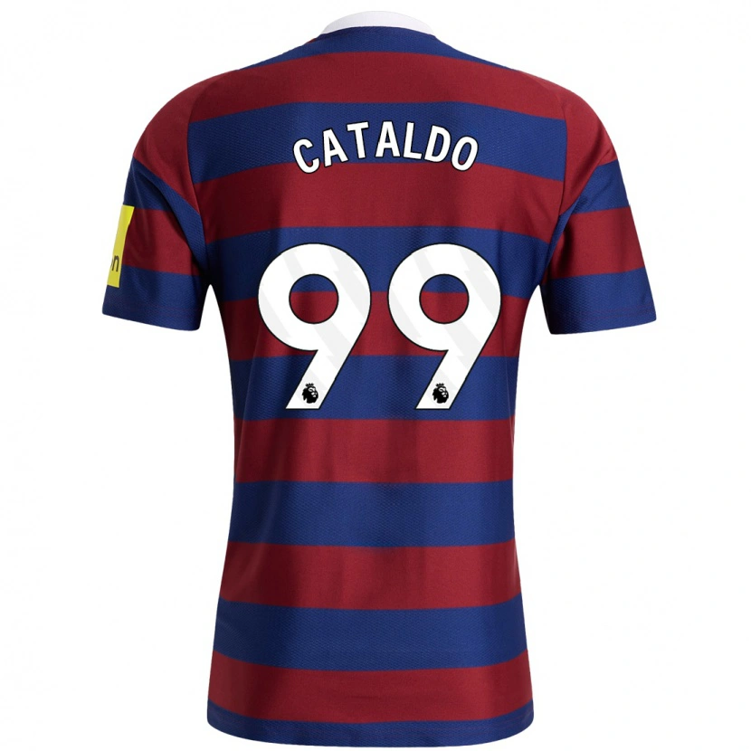 Danxen Kvinder Lia Cataldo #99 Bordeaux Marineblå Udebane Spillertrøjer 2024/25 Trøje T-Shirt