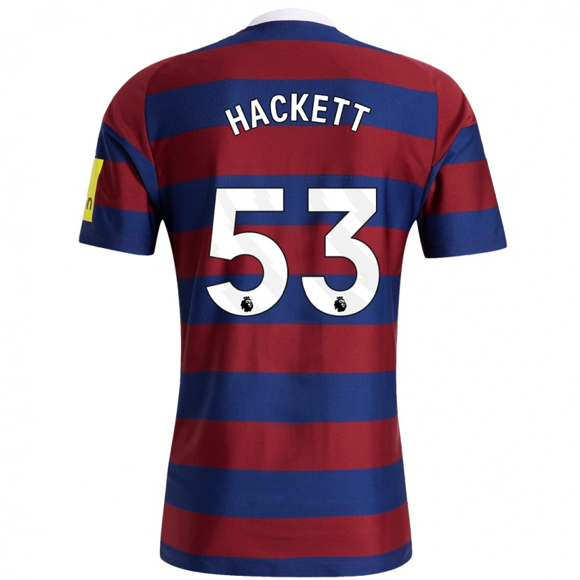 Danxen Kvinder Jordan Hackett #53 Bordeaux Marineblå Udebane Spillertrøjer 2024/25 Trøje T-Shirt