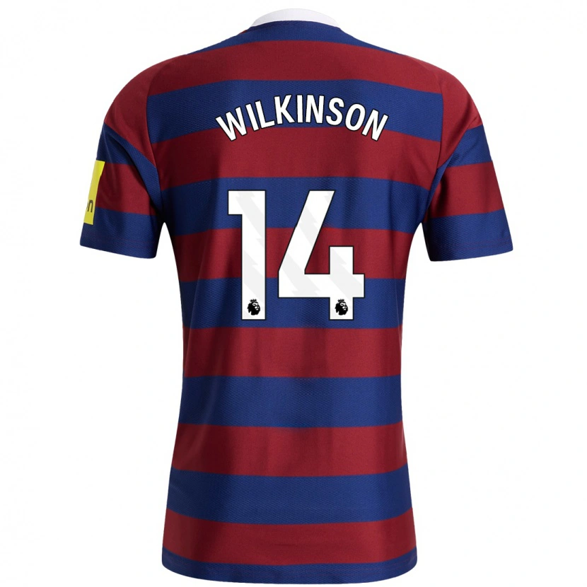 Danxen Kvinder Sharna Wilkinson #14 Bordeaux Marineblå Udebane Spillertrøjer 2024/25 Trøje T-Shirt