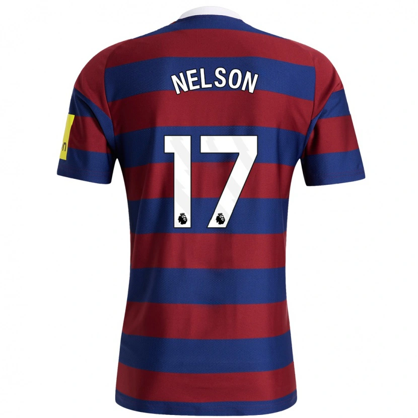 Danxen Kvinder Erin Nelson #17 Bordeaux Marineblå Udebane Spillertrøjer 2024/25 Trøje T-Shirt