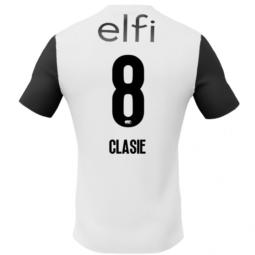 Danxen Kvinder Jordy Clasie #8 Hvid Sort Udebane Spillertrøjer 2024/25 Trøje T-Shirt