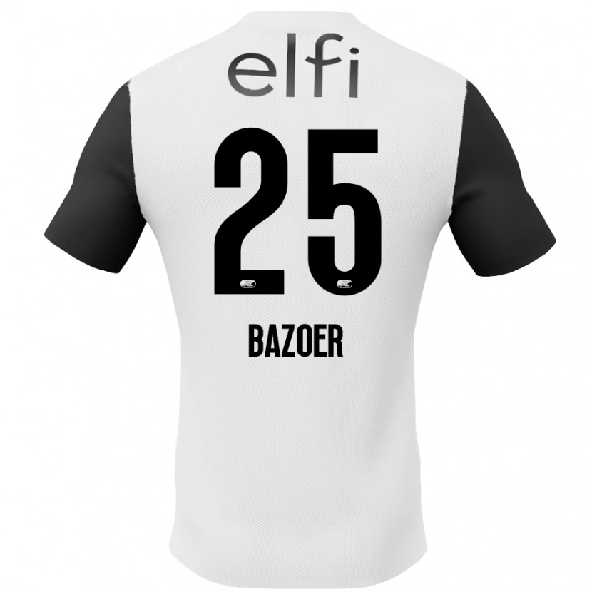 Danxen Kvinder Riechedly Bazoer #25 Hvid Sort Udebane Spillertrøjer 2024/25 Trøje T-Shirt