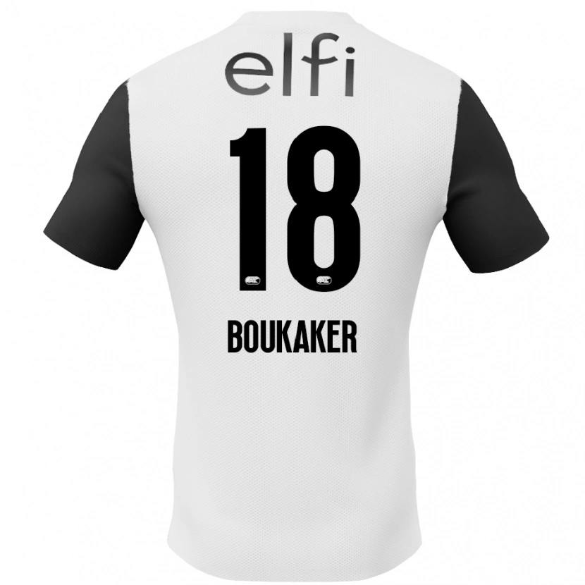 Danxen Kvinder Romaissa Boukaker #18 Hvid Sort Udebane Spillertrøjer 2024/25 Trøje T-Shirt