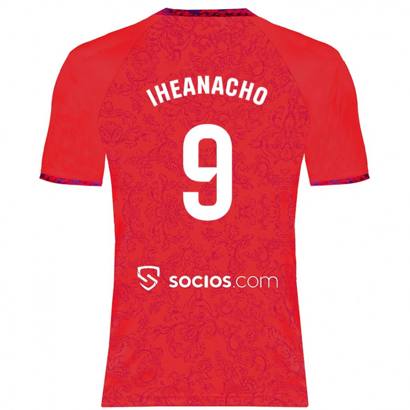 Danxen Kvinder Kelechi Iheanacho #9 Rød Udebane Spillertrøjer 2024/25 Trøje T-Shirt