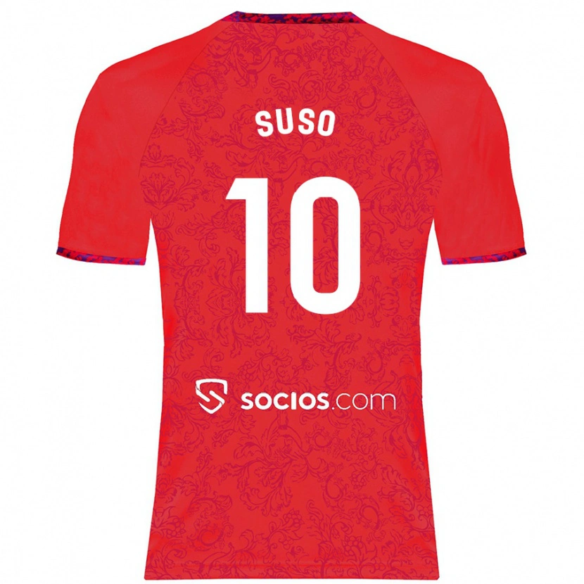 Danxen Kvinder Suso #10 Rød Udebane Spillertrøjer 2024/25 Trøje T-Shirt