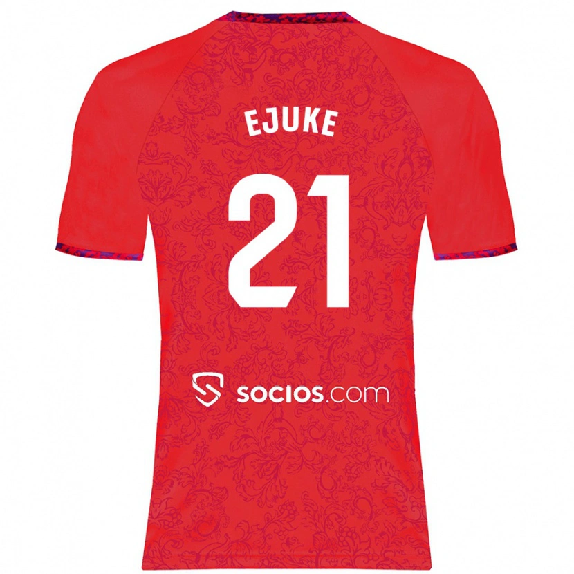 Danxen Kvinder Chidera Ejuke #21 Rød Udebane Spillertrøjer 2024/25 Trøje T-Shirt