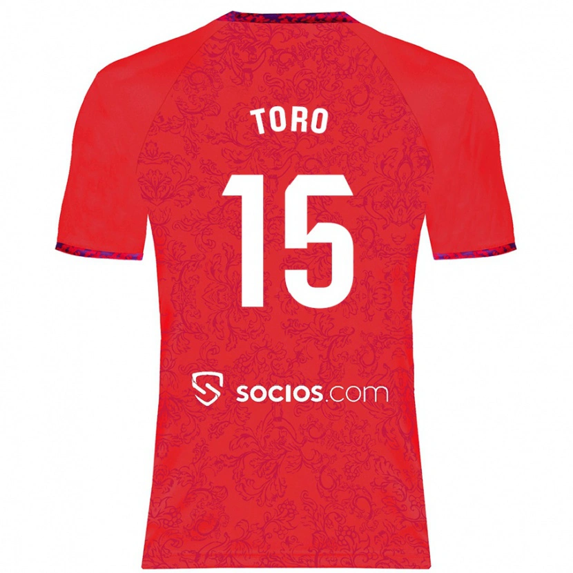 Danxen Kvinder Juanan Toro #15 Rød Udebane Spillertrøjer 2024/25 Trøje T-Shirt